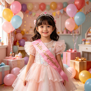 Fascia Rosa 'Buon Compleanno' con Lettere Oro Rosa, Eleganti Decorazioni per Feste, Confezione da 12 Pezzi - Product Image 5