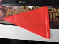 Drapeau triangulaire rouge en PVC, 43 cm, bâton en fibre de verre de 6 mm de diamètre, drapeau d'avertissement à tenir à la main pour le marquage sur le terrain en extérieur