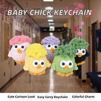 Nouveau porte-clés poussin mignon en crochet, pendentif breloque coloré pour sac, dessin animé durable et portable