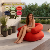 Fauteuil gonflable portable moderne pliable en PVC 0,35 mm pour salon et hôpital, avec accoudoir et dossier gonflables en forme de U, idéal pour la détente