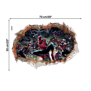 Autocollant mural <span class=keywords><strong>3D</strong></span> <span class=keywords><strong>Spiderman</strong></span> en PVC, style Art déco, pour chambre d'enfant, décoration intérieure, cadeau de rentrée scolaire ou d'anniversaire - Product Image 2