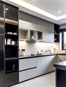 Luxury Ready Made Smart Cabinets With Island <b>Set</b> White Color Simple Kitchen Cabinet <b>Complete</b> <b>Sets</b> for Luxury Kitchen - Product Image 2