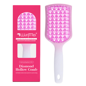 Peigne à cheveux ajouré en forme de bouclier dégradé givré 20cm AbcPu multifonctionnel utilisation humide et sèche anti-nœuds maille diamantée - Product Image 2
