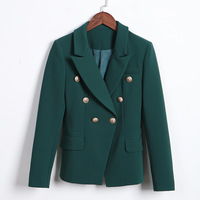 Nouveau design – Blazer pour femme en tissu uni croisé, anti-plis, brodé à la main, vert olive, idéal pour le bureau