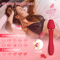Rose Toy Großhandel Saugender Rosenblüten-Stimulator 10-Gang-Vibration Brustwarzen-Stimulation Flirt-Sexspielzeug für Erwachsene aus Silikon