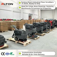 Mesin Pembersih Lantai Dorong Mini, Vacuum Cleaner Industri Tugas Berat, Mesin Penggosok Lantai Tanpa Baterai