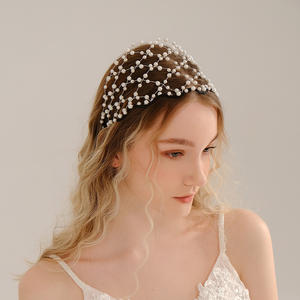 Miallo-Diadema hecha a mano con perlas y <span class=keywords><strong>alambre</strong></span> de cobre <span class=keywords><strong>para</strong></span> mujer, accesorios <span class=keywords><strong>para</strong></span> el cabello de boda, color blanco - Product Image 2