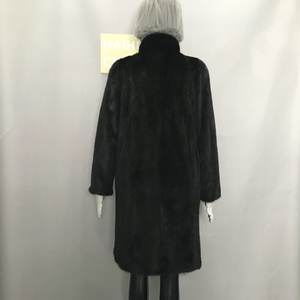 Trench <span class=keywords><strong>Lungo</strong></span> da Donna Autunnale e Invernale in Vera Pelliccia <span class=keywords><strong>di</strong></span> <span class=keywords><strong>Visone</strong></span> Marrone, Ampio, Impermeabile con Imbottitura in Cotone e Chiusura a Cerniera - Product Image 4