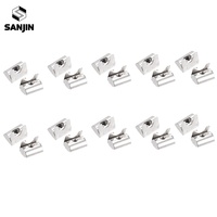 Écrou à ressort M4 M5 M6 M8, écrou en T à enfoncer pour profilé en aluminium à rainure de 6 mm, série 20020/3030/4040, revêtement en zinc