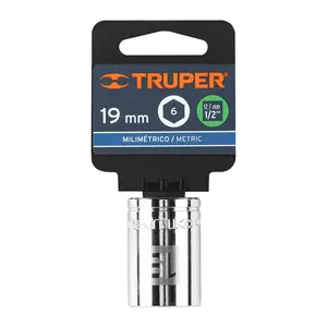 Juego de Llaves de Tubo de 6 Puntas, 19 mm, Accionamiento de 1/2'', Marca TRUPER - Product Image 4