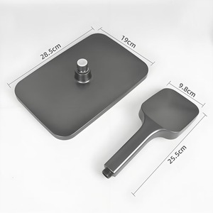 ABS Đầu vòi sen tay vuông đặt tiết kiệm nước với nút dừng nước một chạm ba phương pháp thoát nước - Product Image 3