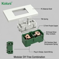 Interruptor de Pared Modular Kolani 120 de Una Vía, Marca Kolani, Panel de Control de Lámpara Iluminado de 1 Botón, Empotrado