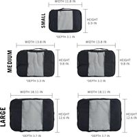 Sac d'emballage de bagages TravelWise Compression en nylon de qualité supérieure personnalisé avec trousse de toilette Cubes d'organisation Lot de 5