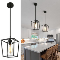 Luminaire suspendu industriel de style farmhouse noir avec verre transparent, ampoule E26/E27, luminaire suspendu en métal pour restaurant, expédié depuis l'entrepôt américain