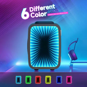 Réfrigérateur à boissons 4L, <span class=keywords><strong>mini</strong></span>-réfrigérateur avec porte en verre, réfrigérateur à boissons autonome avec éclairage LED coloré pour la maison/le bureau/le dortoir/le bar - Product Image 2