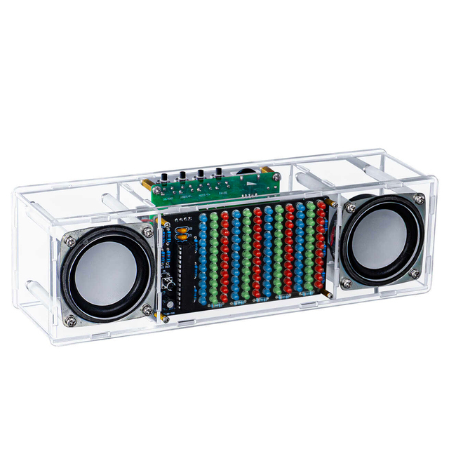 DIY BT Speaker Kit Electronic LED Music Spectrum MH-M18 Dual Channel Soldering Practice 3W Speaker DC5V 8002 Amplifier