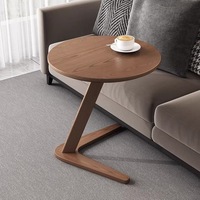 Table d'appoint ronde de luxe NKAHS en bois massif, mobile, haut de gamme, pour salon, canapé, nouvelle table d'angle minimaliste pour la maison