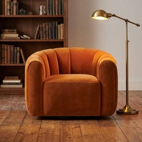Fauteuil d'appoint moderne en velours, confortable et contemporain, idéal pour la maison, le bureau, la villa, le salon ou la chambre.