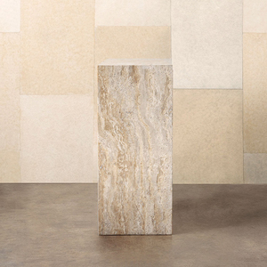Table <span class=keywords><strong>console</strong></span> multifonctionnelle moderne en marbre travertin Cammy Stone, design Wabi-Sabi pour <span class=keywords><strong>entrée</strong></span> et salon - Product Image 4