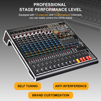 Mixeur Audio Studio Professionnel Amplifié 12 Canaux Numérique DSP 99 Effets, Contrôleur DJ/Console Audio Professionnelle