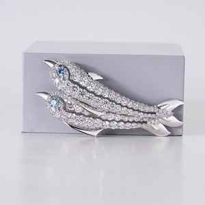 Premium Lab Grown Diamond Brooch and <b>Pendant</b> in 14K <b>Solid</b> <b>Gold</b> for Women Elegant Convertible Jewelry with Brilliant Shine - Product Image 1