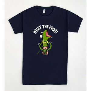 T-shirt What The Frog blu scuro unisex per adulti taglia media - Product Image 1