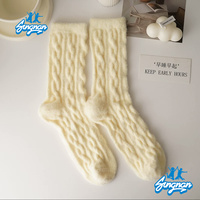 2025 Individuell bestickte Tier-Logo-Design Winter Indoor Warm Coral Fleece Cozy Fuzzy Plüsch Home Schlaf Slipper Socken