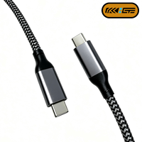 Câble USB C vers USB C 240W, transfert de données 20 Gbps, gaine en nylon tressé, coque en alliage d'aluminium, cordon de charge rapide 0,3 m/0,5 m/1 m, ordinateur