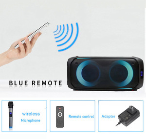 Chuyên nghiệp 60 Wát TWS cho DJ Đảng hộp loa 6.5 inch * 2 bass với led và Karaoke Microphone cho bên ngoài trời - Product Image 4