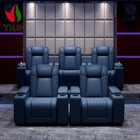 Modernes Premium Electric Recliner Sofa Set Kunstleder Polster Metallrahmen für Heimkino Wohnzimmer VIP Räumlichkeiten