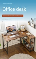 Bureau d'angle de luxe en forme de L, bureau d'ordinateur en bois librement combinable, bureau de bureau incurvé écologique de 120 cm pour la maison et l'étude
