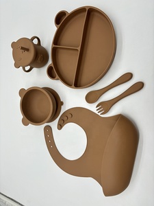 Ensemble de vaisselle pour bébé multi-styles, de qualité alimentaire, respectueux de l'environnement, en silicone souple, pour l'alimentation <span class=keywords><strong>complémentaire</strong></span> - Product Image 3