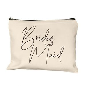 Custom Logo Cross Grain Canvas Zipper Pouch Eco-Friendly Geometric Pattern Multifunctional Cosmetic <b>Makeup</b> Bag Stationery <b>Case</b> - Product Image 1