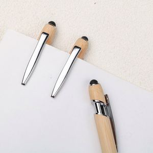 Stylo bille créatif en bambou à écran tactile Maggi, écologique, 4 couleurs, en bois, cadeau d'affaires, logo personnalisé - Product Image 3