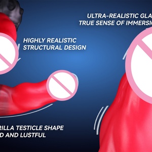 DL-B2018 Red Night Bronko Karn Fantasy Creature-Themed Suction-Base <b>Dildo</b> Soft Silicone Available in Four Sizes For18+ - Product Image 5