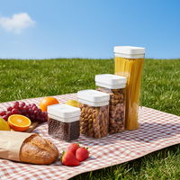 Distributeur d'aliments secs en plastique hermétique transparent en vrac bocaux garde-manger de céréales organisateur de stockage de céréales avec couvercle pour la cuisine