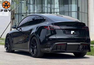 Yüksekliği kaliteli AD tarzı Tesla modeli Y 2019-2023 için karbon Fiber arka tampon difüzör arka difüzör - Product Image 3
