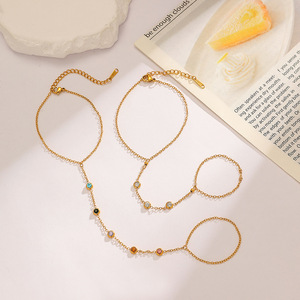 Pulsera de cadena de moda de aleación de zinc chapada en oro con diamantes para mujer estilo europeo YB3 - Product Image 3