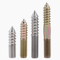 Double-ended threaded bolts for furniture, sofas, and staircases; available in