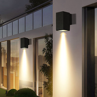 Lampes murales d'extérieur carrées étanches LED 35W certifiées ETL & ROHS 3500K blanc chaud, éclairage décoratif haut/bas pour porche