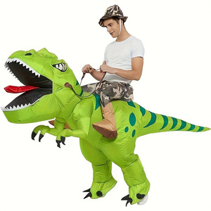 Disfraz Inflable de Dinosaurio Verde T-Rex para Adultos, Traje Completo Divertido para Cosplay, Halloween, Carnaval y Fiestas - Product Image 3