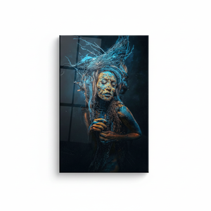 Modern Abstract Surreal Woman Glass Print Canvas Artwork, Elegant Home Decor,<b>WRAPPED</b> CANVAS - Product Image 2