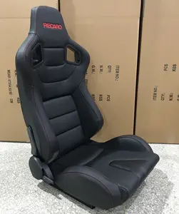 Aparência de carbono de couro de pvc preto universal, aparência de carbono com deslizante duplo, assento de corrida sitich recaro vermelho