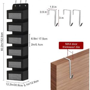6-Shelf Foldable Non Woven Fabric <b>Shoe</b> Organizer Hanging Over Door Storage for Bedroom Closet Pantry - Product Image 3