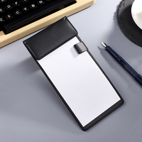Carpeta de cuero para reuniones de oficina con logotipo personalizado, carpeta magnética para negocios B5 A5 A6, Clip para tablero de escritura con portalápices