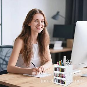 Wooden Mini Bookshelf 3 Floors Rectangle <b>Desktop</b> Organizer Office Storage <b>Shelf</b> - Product Image 1