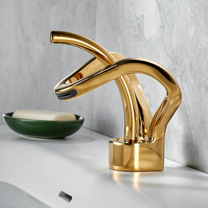 Thiết kế mới vương miện Basin Vòi <span class=keywords><strong>1</strong></span> lỗ <span class=keywords><strong>1</strong></span> xử lý Hot & lạnh phòng tắm bồn rửa Mixer tap sàn gắn sang trọng chậu vòi nước - Product Image 6