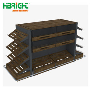 Prix d'usine de luxe noir double face Slatwall présentoir étagère de supermarché métallique robuste avec crochets d'affichage - Product Image 5