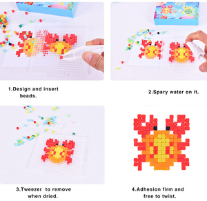Kit Completo di Perline d'Acqua per <span class=keywords><strong>Pixel</strong></span> <span class=keywords><strong>Art</strong></span> per Bambini, Set Creativo Quadrato, Modelli Fai-da-Te in Stile <span class=keywords><strong>Pixel</strong></span>, Artigianato per Bambini - Product Image 3