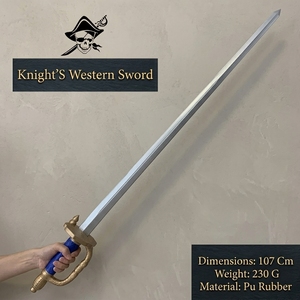 Épée de cosplay en mousse PU haute densité durable de 107 cm (42,13 po) – Arme souple, sûre et légère pour scène et <span class=keywords><strong>film</strong></span> – Jouet, accessoire, service OEM personnalisé - Product Image 1